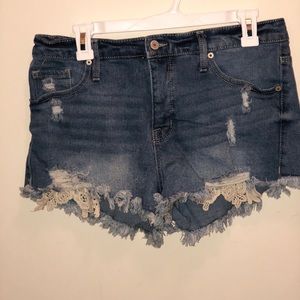 High rise jean shorts